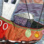 All washed up - detail of red fishing boat