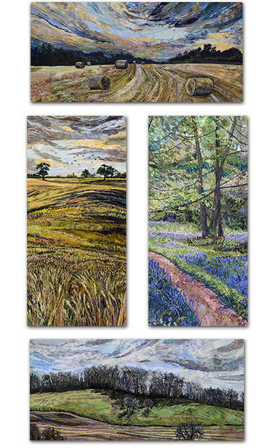 4 DL rectangular cards with British landscape designs